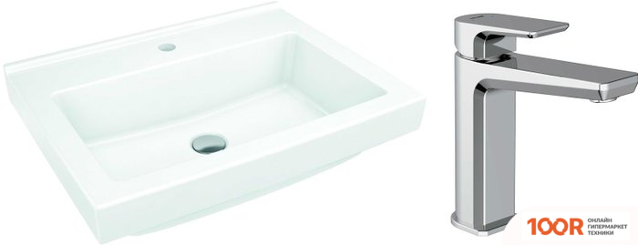 Умывальник Cersanit GRAND 60 S-UM-GRA60/1-W + NATURE A63063 (297205)