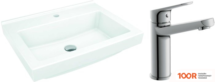 Умывальник Cersanit GRAND 60 S-UM-GRA60/1-W + FLAVIS A63037 (297203)