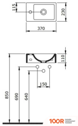 Умывальник Bocchi MILANO 1419-032-0326 (ПРАВЫЙ, ЛОСОСЬ МАТОВЫЙ) (297114)