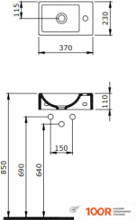 Умывальник Bocchi MILANO 1418-001-0326 (ЛЕВЫЙ, БЕЛЫЙ) (297103)