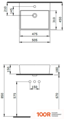 Умывальник Bocchi MILANO 1216-062-0126 (БЕЛЫЙ) (297094)