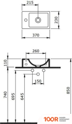 Умывальник Berges Wasserhaus SMALL 37 182010 (ПРАВЫЙ) (297054)
