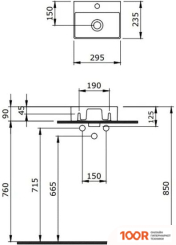 Умывальник Berges Wasserhaus SMALL 29X24 182012 (297051)