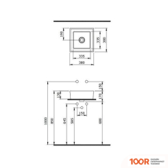 Умывальник Berges Wasserhaus MASCON 38X38 181004 (297048)
