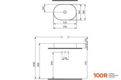 Умывальник Berges Wasserhaus EGO SL 55X38 181012 (297041)
