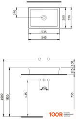 Умывальник Berges Wasserhaus EGO SL 181209 (297025)