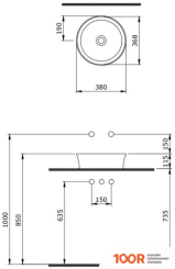 Умывальник Berges Wasserhaus EGO SL 181061 (297020)