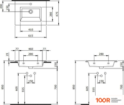 Умывальник Berges Wasserhaus EGO 60X47.5 182004 (297015)