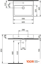 Умывальник Berges Wasserhaus EGO 60X46.5 182003 (297014)