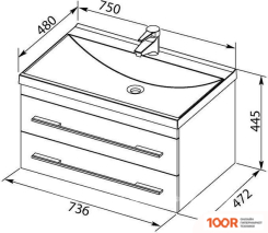 Умывальник Aquanet НОТА 75 281221 (296533)