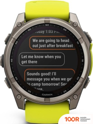 Garmin FENIX 8 SOLAR, SAPPHIRE 51ММ (ТИТАНОВЫЙ, ЖЕЛТЫЙ СИЛИКОНОВЫЙ РЕМЕШОК) (295207)