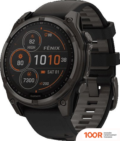 Garmin FENIX 8 SOLAR, SAPPHIRE 47ММ (ТИТАНОВЫЙ УГОЛЬНО-СЕРЫЙ DLC С ЧЕРНЫМ РЕМЕШКОМ) (295205)