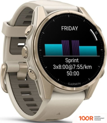 Garmin FENIX 8 SAPPHIRE 43ММ (ЗОЛОТИСТЫЙ, ДЫМЧАТО-СЕРЫЙ РЕМЕШОК) (295195)
