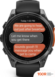 Garmin FENIX 8 47ММ (СЕРЫЙ, ЧЕРНЫЙ СИЛИКОНОВЫЙ РЕМЕШОК) (295193)