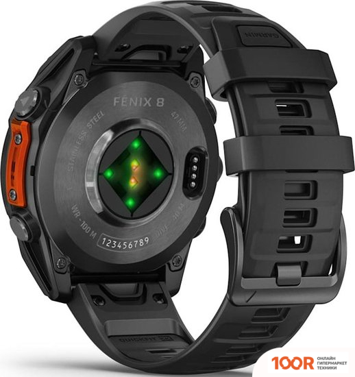 Garmin FENIX 8 47ММ (СЕРЫЙ, ЧЕРНЫЙ СИЛИКОНОВЫЙ РЕМЕШОК) (295193)