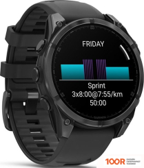 Garmin FENIX 8 47ММ (СЕРЫЙ, ЧЕРНЫЙ СИЛИКОНОВЫЙ РЕМЕШОК) (295193)