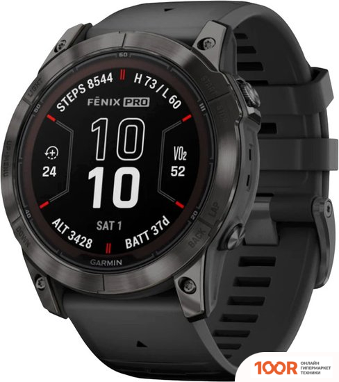 Garmin FENIX 7X PRO SAPPHIRE SOLAR (КАРБОНОВО-СЕРЫЙ ТИТАН/ЧЕРНЫЙ) (295182)