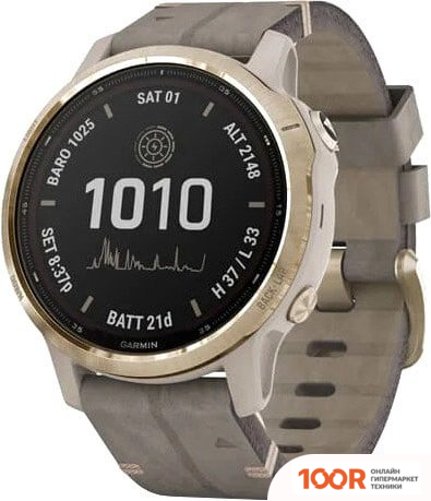 Garmin FENIX 6S PRO SOLAR (СВЕТЛО-ЗОЛОТИСТЫЙ, ЗАМША) (295155)