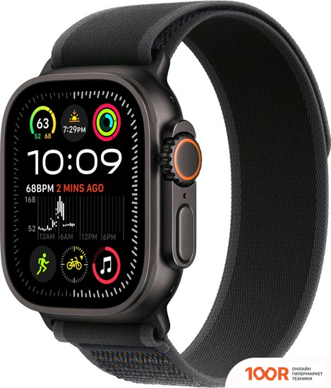 Apple WATCH ULTRA 2 LTE 49 ММ (ТИТАНОВЫЙ КОРПУС, ЧЕРНЫЙ/ЧЕРНЫЙ, НЕЙЛОНОВЫЙ РЕМЕШОК M/L) (294810)