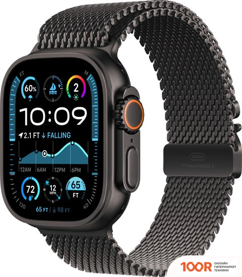 Apple WATCH ULTRA 2 LTE 49 ММ (ТИТАНОВЫЙ КОРПУС, ЧЕРНЫЙ/ЧЕРНЫЙ, МИЛАНСКАЯ ПЕТЛЯ M) (294808)