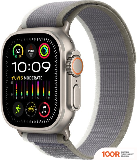 Apple WATCH ULTRA 2 LTE 49 ММ (ТИТАНОВЫЙ КОРПУС, ТИТАНОВЫЙ/СЕРО-ЗЕЛЕНЫЙ, НЕЙЛОНОВЫЙ РЕМЕШОК РАЗМЕРА M/L) (294787)