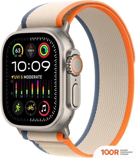 Apple WATCH ULTRA 2 LTE 49 ММ (ТИТАНОВЫЙ КОРПУС, ТИТАНОВЫЙ/БЕЖЕВО-ОРАНЖЕВЫЙ, НЕЙЛОНОВЫЙ РЕМЕШОК РАЗМЕРА M/L) (294772)