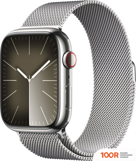 Apple WATCH SERIES 9 LTE 45 ММ (КОРПУС ИЗ НЕРЖАВЕЮЩЕЙ СТАЛИ, СЕРЕБРИСТЫЙ/МИЛАНСКИЙ СЕРЕБРИСТЫЙ) (294769)