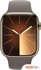 Apple WATCH SERIES 9 LTE 45 ММ (КОРПУС ИЗ НЕРЖАВЕЮЩЕЙ СТАЛИ, ЗОЛОТИСТЫЙ/ТЕМНО-СЕРЫЙ, СПОРТИВНЫЙ СИЛИКОНОВЫЙ РЕМЕШОК M/L) (294767)