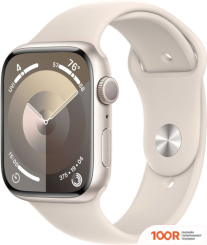 Apple WATCH SERIES 9 45 ММ (АЛЮМИНИЕВЫЙ КОРПУС, ЗВЕЗДНЫЙ СВЕТ/ЗВЕЗДНЫЙ СВЕТ, СПОРТИВНЫЙ СИЛИКОНОВЫЙ РЕМЕШОК M/L) (294743)