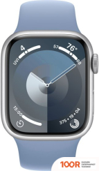 Apple WATCH SERIES 9 41 ММ (АЛЮМИНИЕВЫЙ КОРПУС, СЕРЕБРИСТЫЙ/ЗИМНИЙ СИНИЙ, СПОРТИВНЫЙ СИЛИКОНОВЫЙ РЕМЕШОК M/L) (294740)