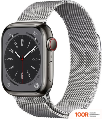 Apple WATCH SERIES 8 LTE 41 ММ (КОРПУС ИЗ НЕРЖАВЕЮЩЕЙ СТАЛИ, ГРАФИТ/МИЛАНСКИЙ ГРАФИТОВЫЙ) (294684)