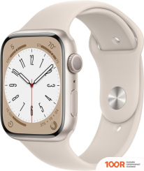 Apple WATCH SERIES 8 45 ММ (АЛЮМИНИЕВЫЙ КОРПУС, ЗВЕЗДНЫЙ СВЕТ/ЗВЕЗДНЫЙ СВЕТ, СПОРТИВНЫЙ СИЛИКОНОВЫЙ РЕМЕШОК M/L) (294628)