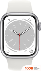 Apple WATCH SERIES 8 41 ММ (АЛЮМИНИЕВЫЙ КОРПУС, СЕРЕБРИСТЫЙ/БЕЛЫЙ, СПОРТИВНЫЙ СИЛИКОНОВЫЙ РЕМЕШОК M/L) (294605)