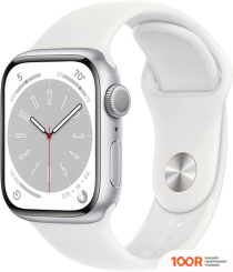 Apple WATCH SERIES 8 41 ММ (АЛЮМИНИЕВЫЙ КОРПУС, СЕРЕБРИСТЫЙ/БЕЛЫЙ, СПОРТИВНЫЕ СИЛИКОНОВЫЕ РЕМЕШКИ S/M + M/L) (294604)
