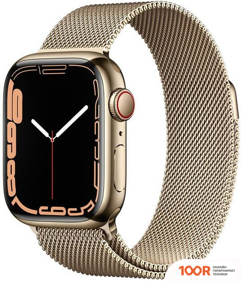 Apple WATCH SERIES 7 LTE 41 ММ (ЗОЛОТИСТЫЙ/МИЛАНСКИЙ ЗОЛОТИСТЫЙ) (294570)