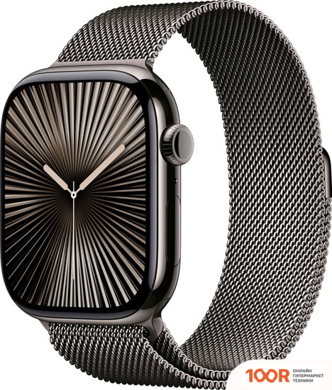 Apple WATCH SERIES 10 LTE 46 ММ (ТИТАНОВЫЙ КОРПУС, ЧЕРНЫЙ/СЛАНЕЦ, МИЛАНСКАЯ ПЕТЛЯ) (294507)