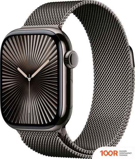 Apple WATCH SERIES 10 LTE 46 ММ (ТИТАНОВЫЙ КОРПУС, СЛАНЕЦ/СЛАНЕЦ, МИЛАНСКАЯ ПЕТЛЯ S/M) (294503)