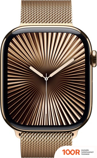 Apple WATCH SERIES 10 LTE 46 ММ (ТИТАНОВЫЙ КОРПУС, ЗОЛОТИСТЫЙ/ЗОЛОТИСТЫЙ, МИЛАНСКАЯ ПЕТЛЯ) (294500)