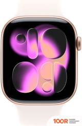 Apple WATCH SERIES 10 46 ММ (АЛЮМИНИЕВЫЙ КОРПУС, РОЗОВОЕ ЗОЛОТО/ЛЕГКИЕ РУМЯНА, СПОРТИВНЫЙ СИЛИКОНОВЫЙ РЕМЕШОК S/M) (294484)