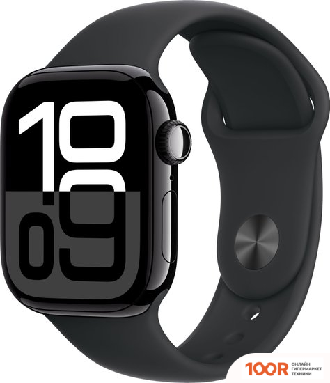 Apple WATCH SERIES 10 42 ММ (АЛЮМИНИЕВЫЙ КОРПУС, ЧЕРНЫЙ/ЧЕРНЫЙ, СПОРТИВНЫЙ СИЛИКОНОВЫЙ РЕМЕШОК S/M) (294480)