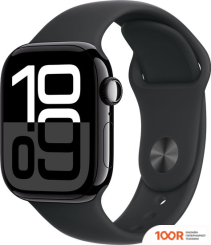 Apple WATCH SERIES 10 42 ММ (АЛЮМИНИЕВЫЙ КОРПУС, ЧЕРНЫЙ/ЧЕРНЫЙ, СПОРТИВНЫЙ СИЛИКОНОВЫЙ РЕМЕШОК M/L) (294479)