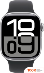 Apple WATCH SERIES 10 42 ММ (АЛЮМИНИЕВЫЙ КОРПУС, СЕРЕБРИСТЫЙ/ЧЕРНЫЙ, СПОРТИВНЫЙ СИЛИКОНОВЫЙ РЕМЕШОК S/M) (294477)