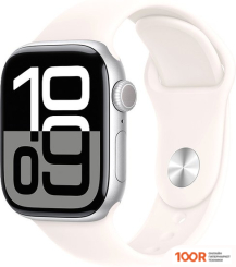 Apple WATCH SERIES 10 42 ММ (АЛЮМИНИЕВЫЙ КОРПУС, СЕРЕБРИСТЫЙ/ЛЕГКИЕ РУМЯНА, СПОРТИВНЫЙ СИЛИКОНОВЫЙ РЕМЕШОК M/L) (294473)