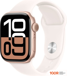Apple WATCH SERIES 10 42 ММ (АЛЮМИНИЕВЫЙ КОРПУС, РОЗОВОЕ ЗОЛОТО/ЛЕГКИЕ РУМЯНА, СПОРТИВНЫЙ СИЛИКОНОВЫЙ РЕМЕШОК M/L) (294469)