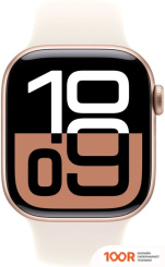 Apple WATCH SERIES 10 42 ММ (АЛЮМИНИЕВЫЙ КОРПУС, РОЗОВОЕ ЗОЛОТО/ЗВЕЗДНЫЙ СВЕТ, СПОРТИВНЫЙ СИЛИКОНОВЫЙ РЕМЕШОК S/M) (294468)