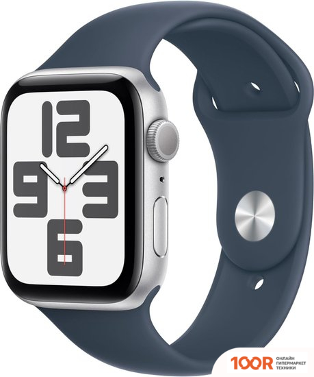 Apple WATCH SE 2 44 ММ (АЛЮМИНИЕВЫЙ КОРПУС, СЕРЕБРИСТЫЙ/ГРОЗОВОЙ СИНИЙ, СПОРТИВНЫЙ СИЛИКОНОВЫЙ РЕМЕШОК M/L) (294396)