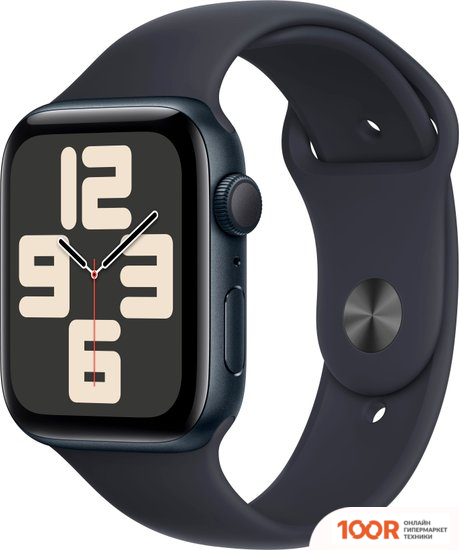 Apple WATCH SE 2 44 ММ (АЛЮМИНИЕВЫЙ КОРПУС, ПОЛУНОЧНЫЙ/ПОЛУНОЧНЫЙ, СПОРТИВНЫЙ СИЛИКОНОВЫЙ РЕМЕШОК S/M) (294391)