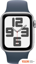 Apple WATCH SE 2 40 ММ (АЛЮМИНИЕВЫЙ КОРПУС, СЕРЕБРИСТЫЙ/ГРОЗОВОЙ СИНИЙ, СПОРТИВНЫЙ СИЛИКОНОВЫЙ РЕМЕШОК M/L) (294373)
