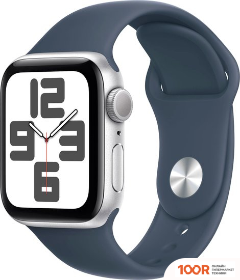 Apple WATCH SE 2 40 ММ (АЛЮМИНИЕВЫЙ КОРПУС, СЕРЕБРИСТЫЙ/ГРОЗОВОЙ СИНИЙ, СПОРТИВНЫЙ СИЛИКОНОВЫЙ РЕМЕШОК M/L) (294373)