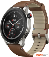 Amazfit GTR 4 (СЕРЕБРИСТЫЙ, С КОРИЧНЕВЫМ КОЖАНЫМ РЕМЕШКОМ) (294284)
